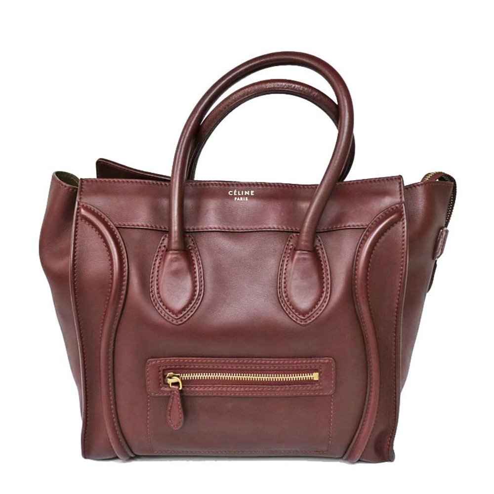 CELINE Luggage Shopper Burgundy Red Tote Bag Handbag Bordeaux Purple